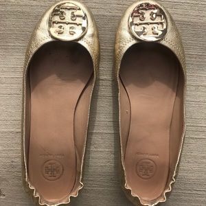 Tory Burch Metallic Gold flats size 7.5